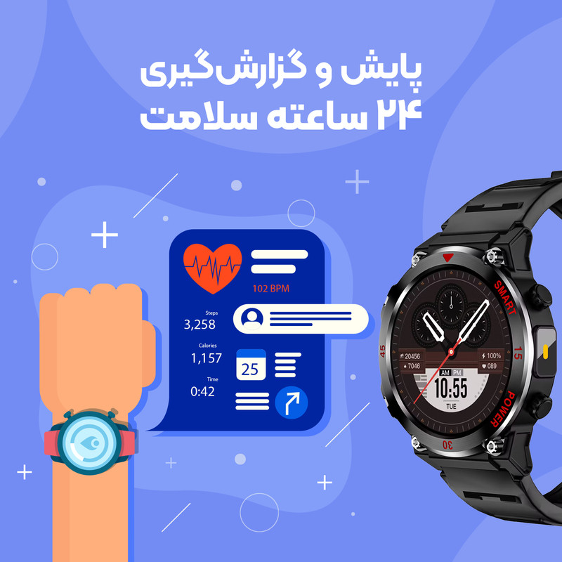 ساعت هوشمند 47 میلی متری لونکس مدل C22-Ultra2026 با بند سیلیکونی