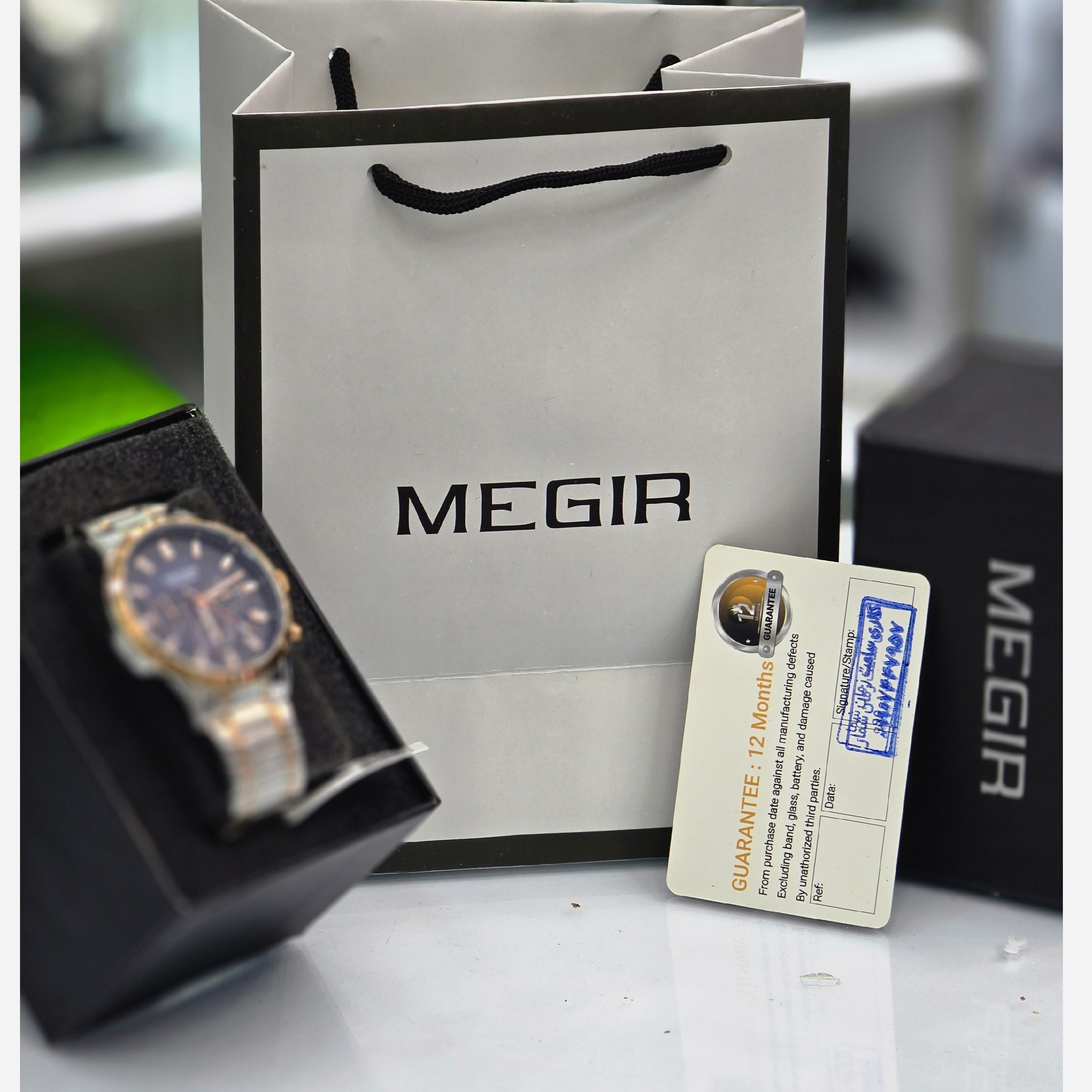 ساعت مچی مردانه مگیر MEGIR کرنوگراف نقره رزگلد
