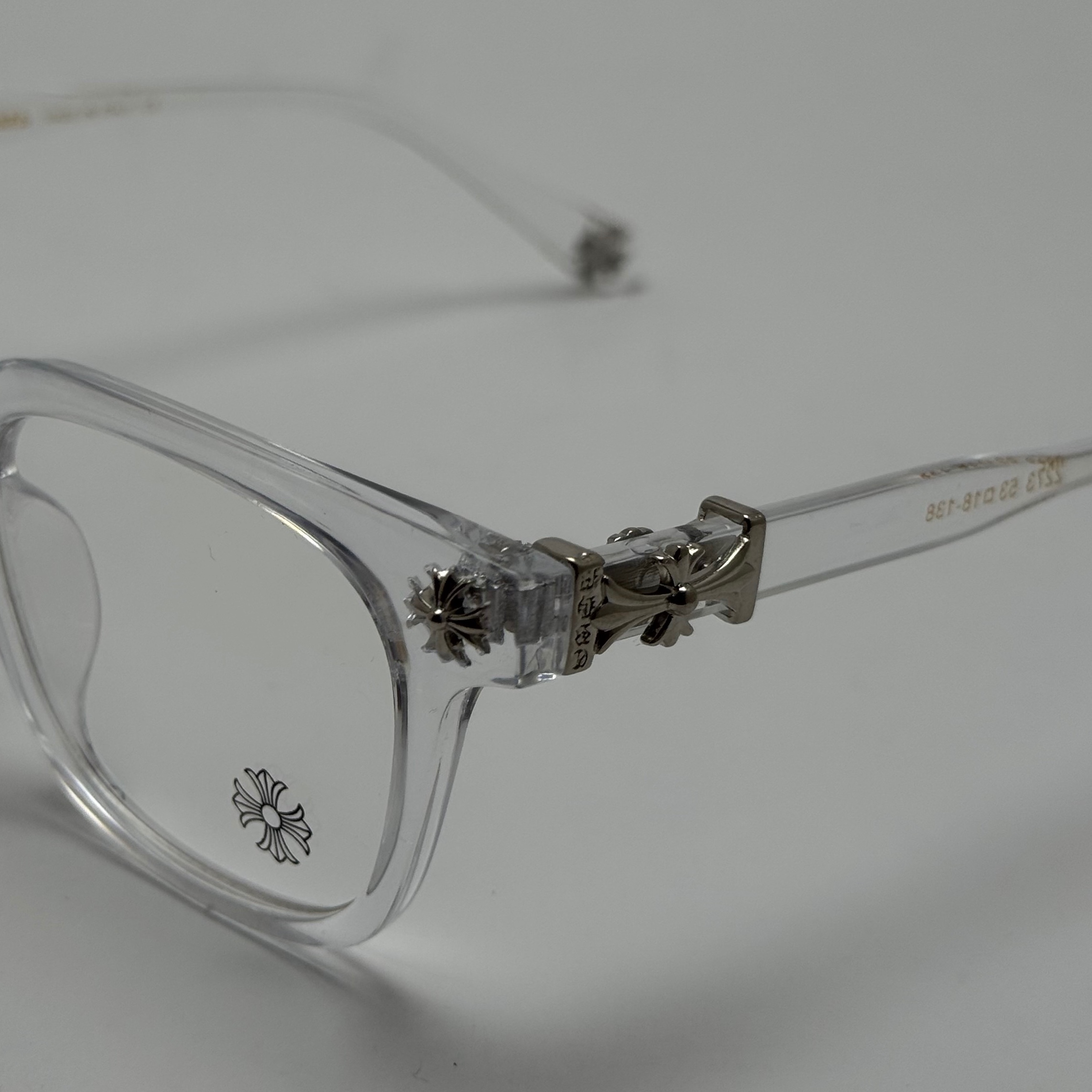 عینک بلوکات کروم هارتز کریستالی نقره ای Chrome Hearts 2273 - کیفیت مستر
