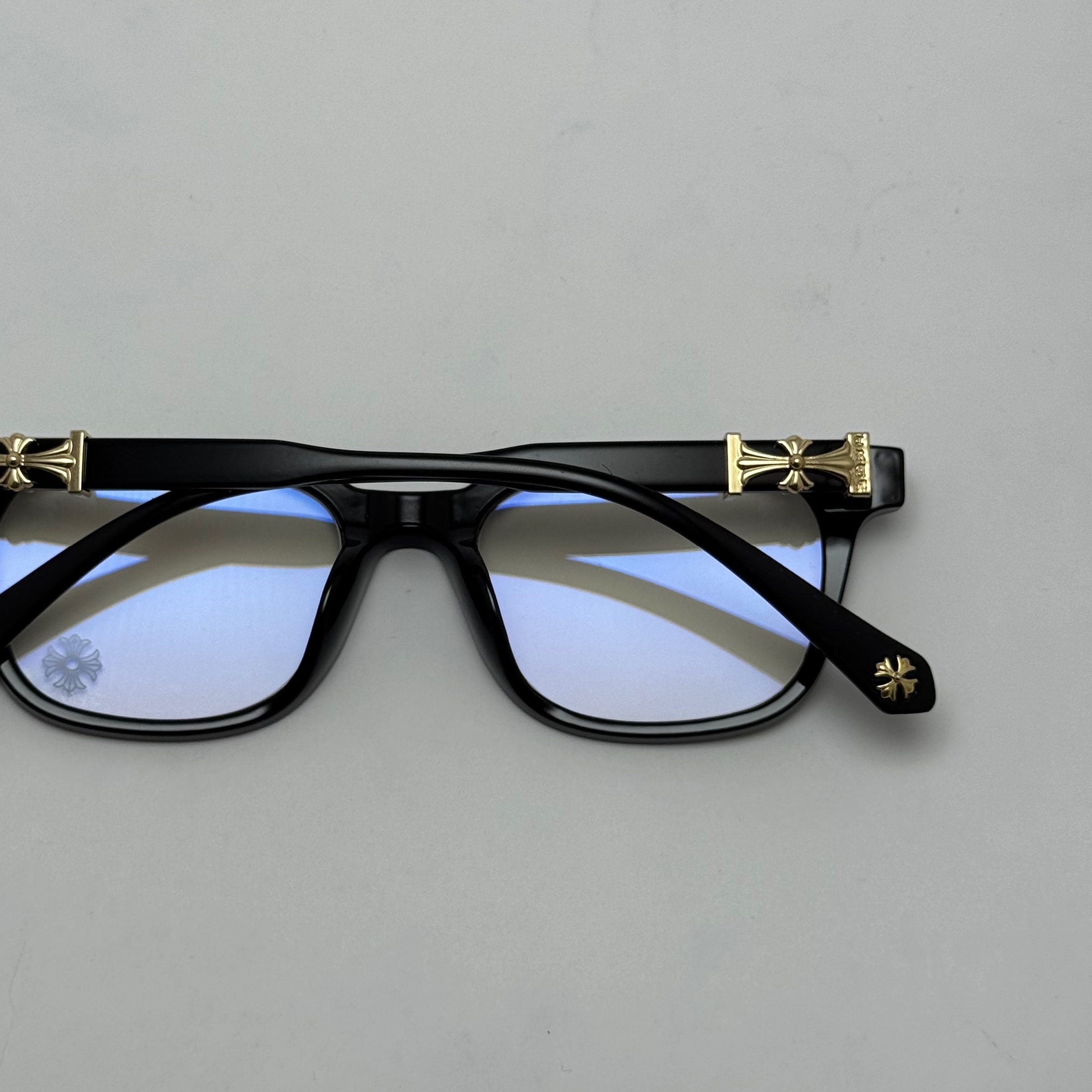 عینک بلوکات کروم هارتز مشکی طلایی Chrome Hearts 2273 با پک کامل کروم هارتز - کیفیت مستر