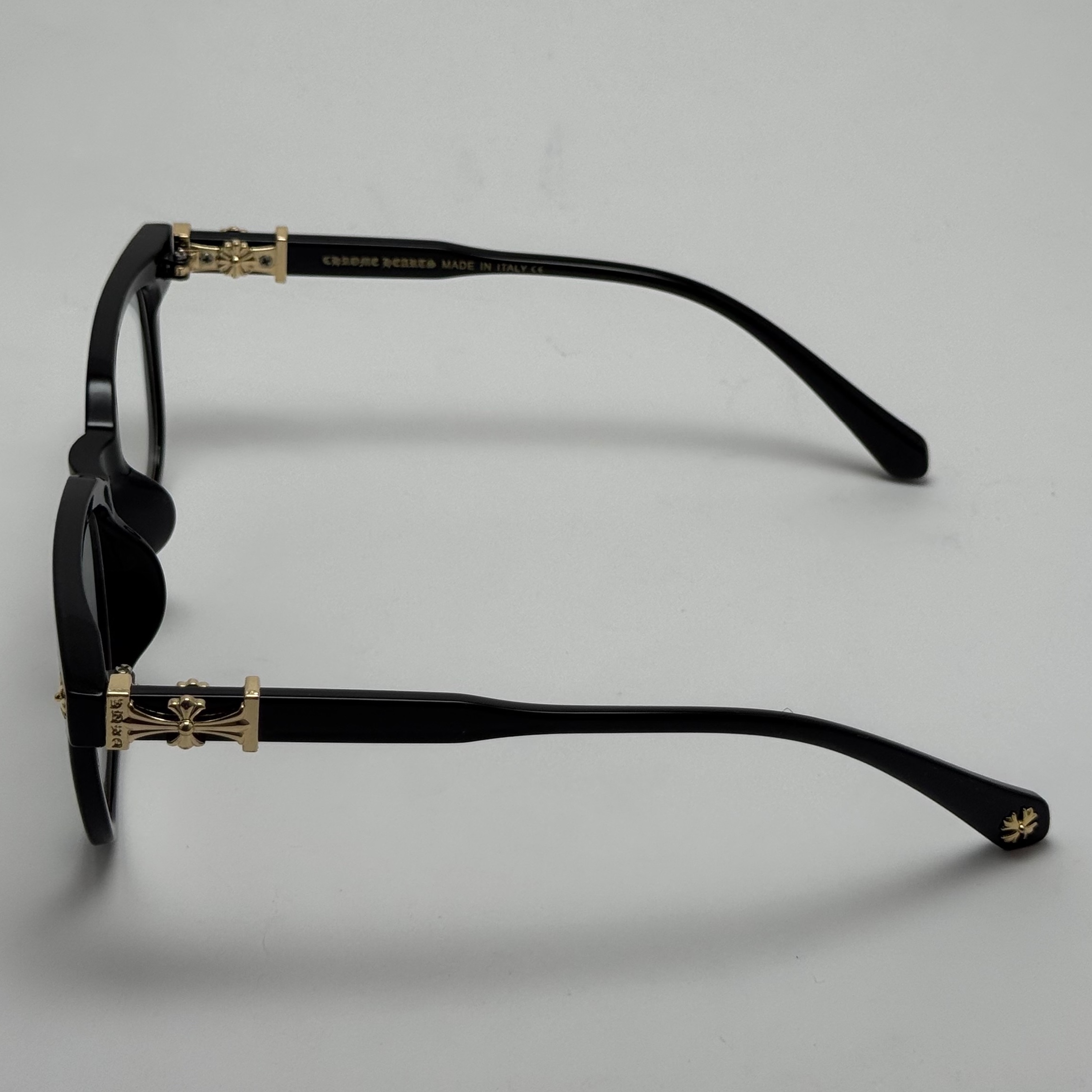 عینک بلوکات کروم هارتز مشکی طلایی Chrome Hearts 2273 با پک کامل کروم هارتز - کیفیت مستر