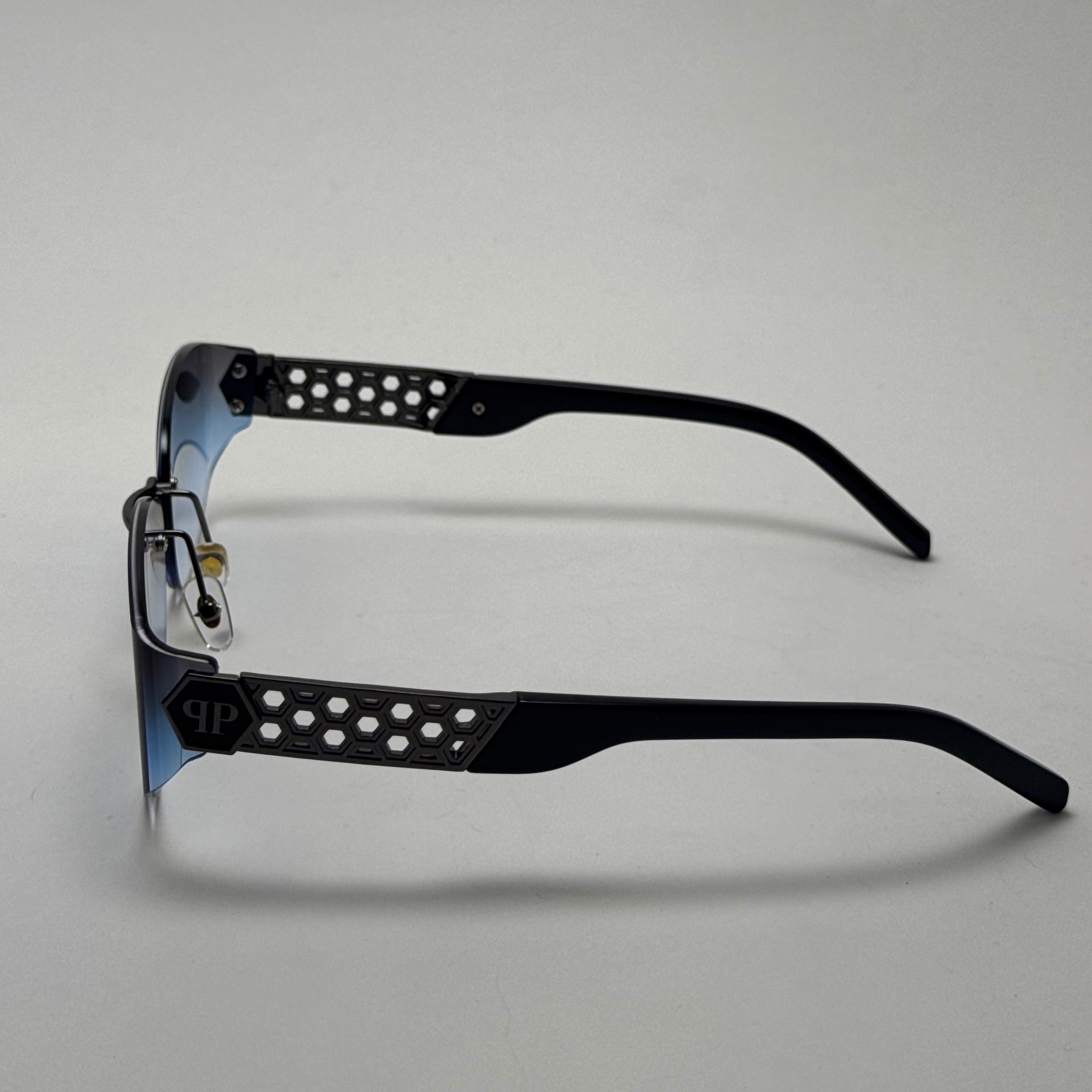 عینک آفتابی فیلیپ پلین Philip Plein مدل Luxury Shield فریم لس آبی - لنز UV400