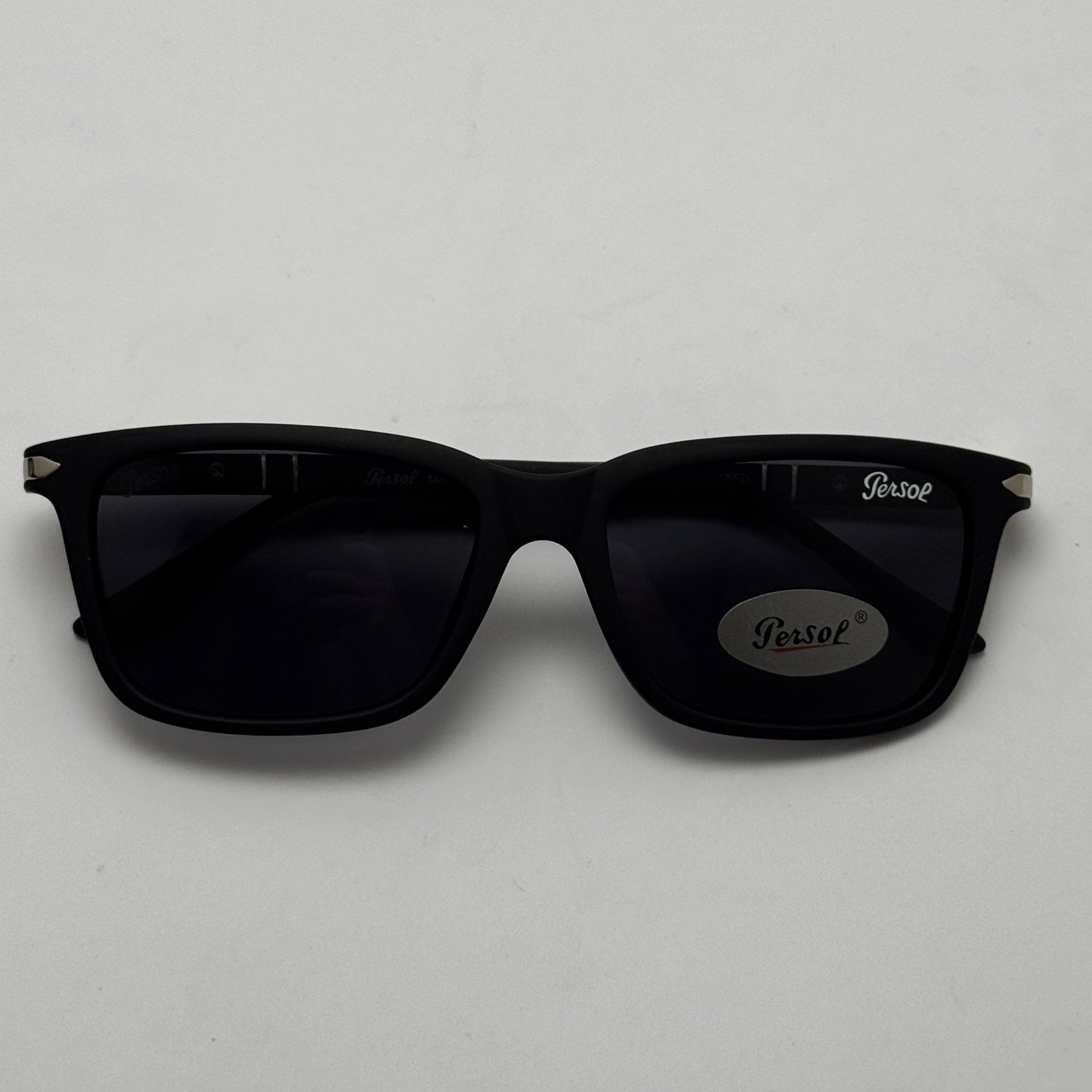 عینک آفتابی پلاریزه پرسول PERSOL مستطیلی لولا فنری کد P 8016 - عینک رانندگی - سایز متوسط