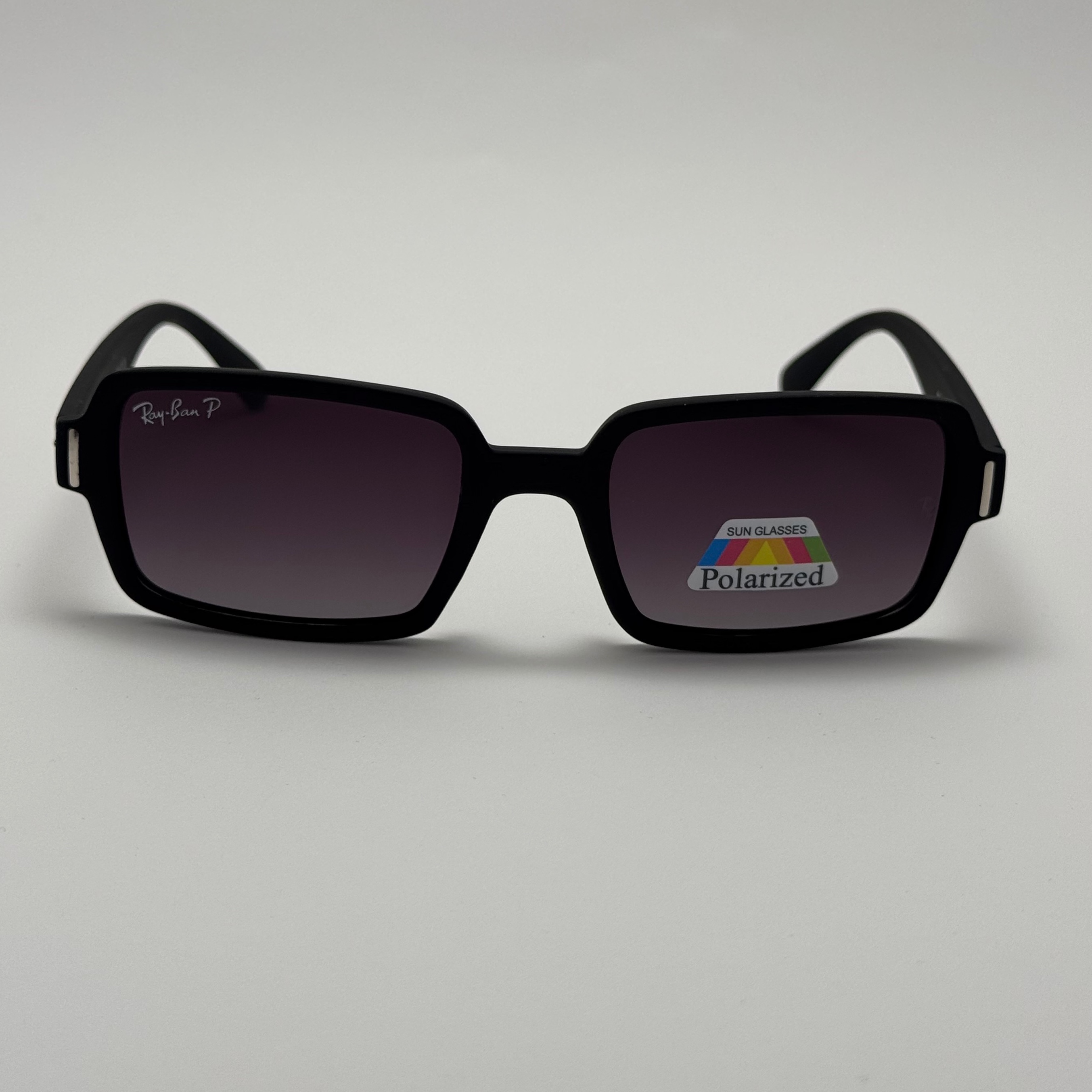 عینک آفتابی پلاریزه ریبن مستطیلی تمام مشکی کد rayban RB 2201
