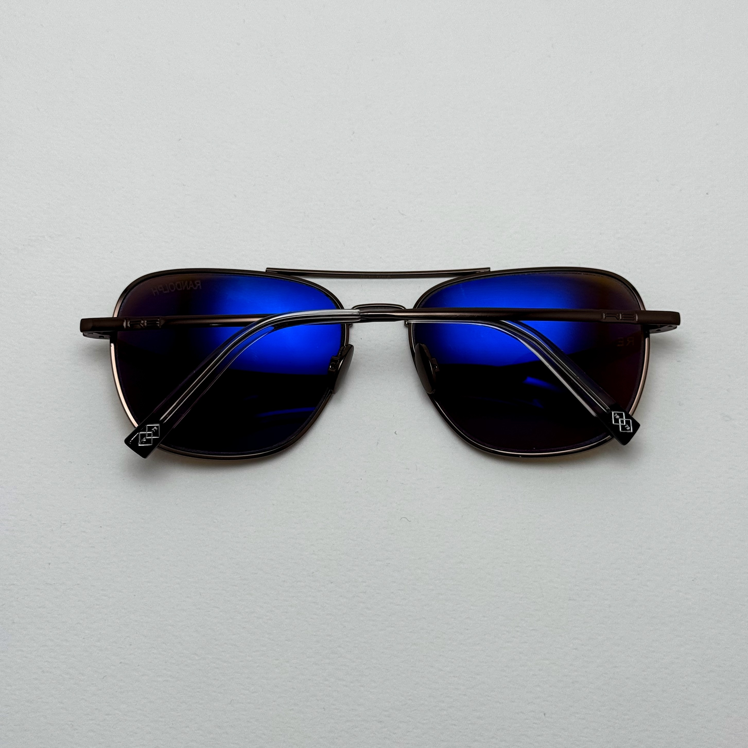 عینک آفتابی خلبانی رندولف شیشه سنگ آنتی رفلکس قهوه ای فریم قهوه ای فول پک RANDOLPH AVIATOR RE 58 24K