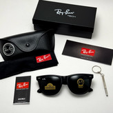 عینک آفتابی ریبن ویفرر شیشه سنگ مشکی به همراه پک کامل ریبن Rayban WAYFARER RB 2140 سایز 54