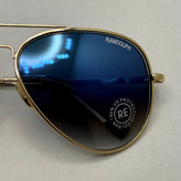 عینک آفتابی و شب خلبانی رندولف شیشه سنگ مدل کانکورد آبی فریم طلایی فول پک RANDOLPH CONCORD CR 231 24K GOLD