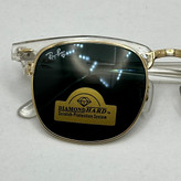 عینک آفتابی کلاب مستر ریبن rayban شیشه سنگ مشکی فریم شفاف به همراه پک کامل RB 3016