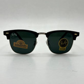 عینک آفتابی کلاب مستر ریبن rayban شیشه سنگ مشکی فریم نقره ای به همراه پک کامل RB 3016