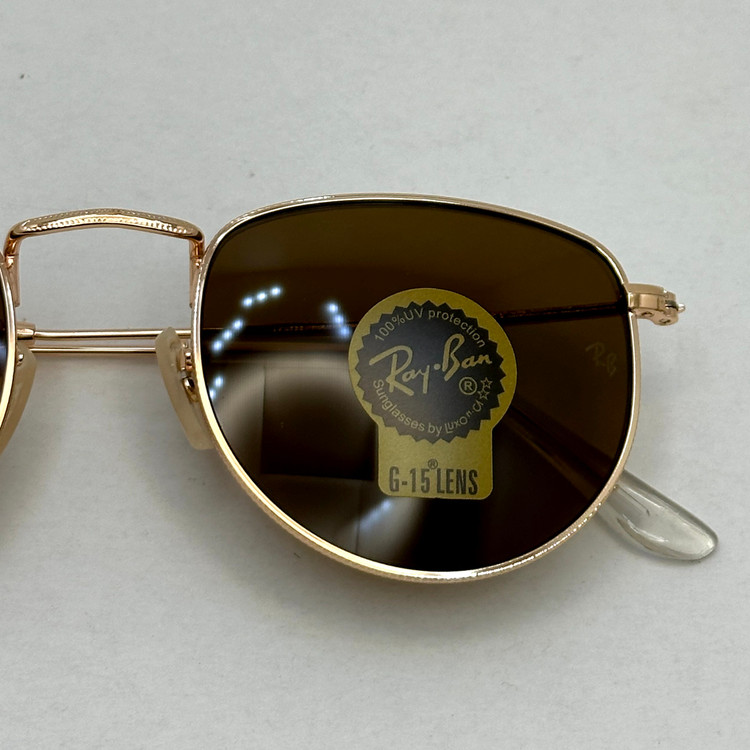 عینک آفتابی ریبن rayban شیشه سنگ قهوه ای طلایی کد rb 3958 - فول پک