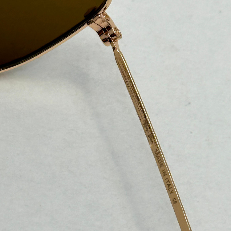 عینک آفتابی ریبن rayban شیشه سنگ قهوه ای طلایی کد rb 3958 - فول پک
