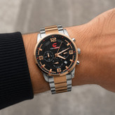 ساعت مردانه استیل سه موتور فعال شرکتی درجه یک،ارسال،جعبه و باطری رایگان