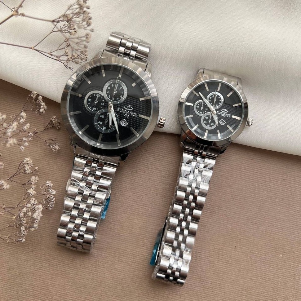 ساعت مردونه زنونه الگانس elegance vip بند استیل نقره ای