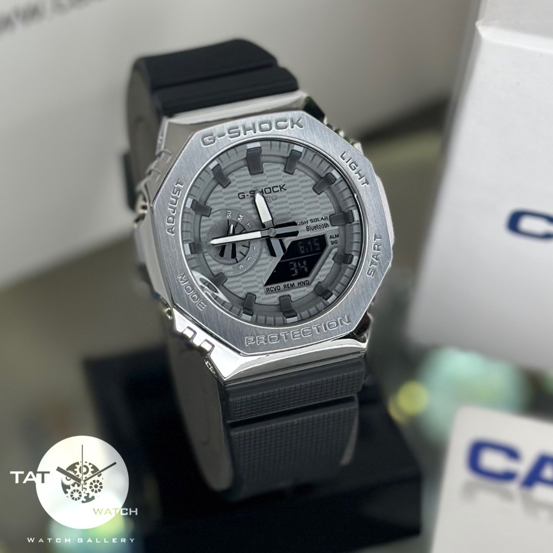 ساعت مردانه جی شاک GM2100 ژاپن قاب فلزی فول آپشن یکسال گارانتی جعبه اصلی کاسیو ارسال رایگان G-Shock ساعت مچی جیشاکcasio