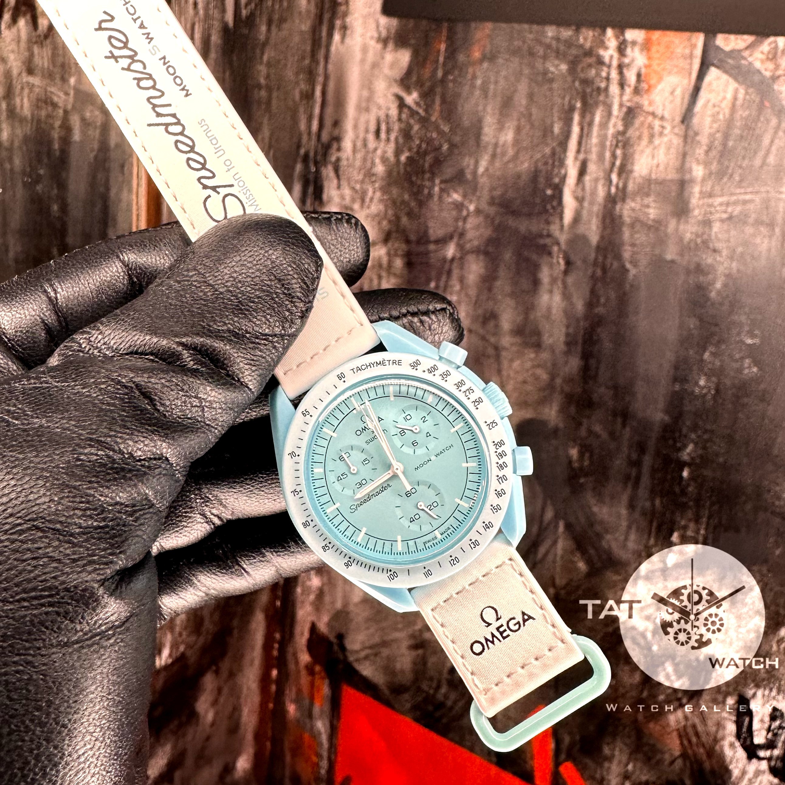 ساعت مردانه زنانه امگا سواچ اورانوس Uranus سه موتوره کرنو باگارانتی جعبه ارسال omega swatch ساعت مچی