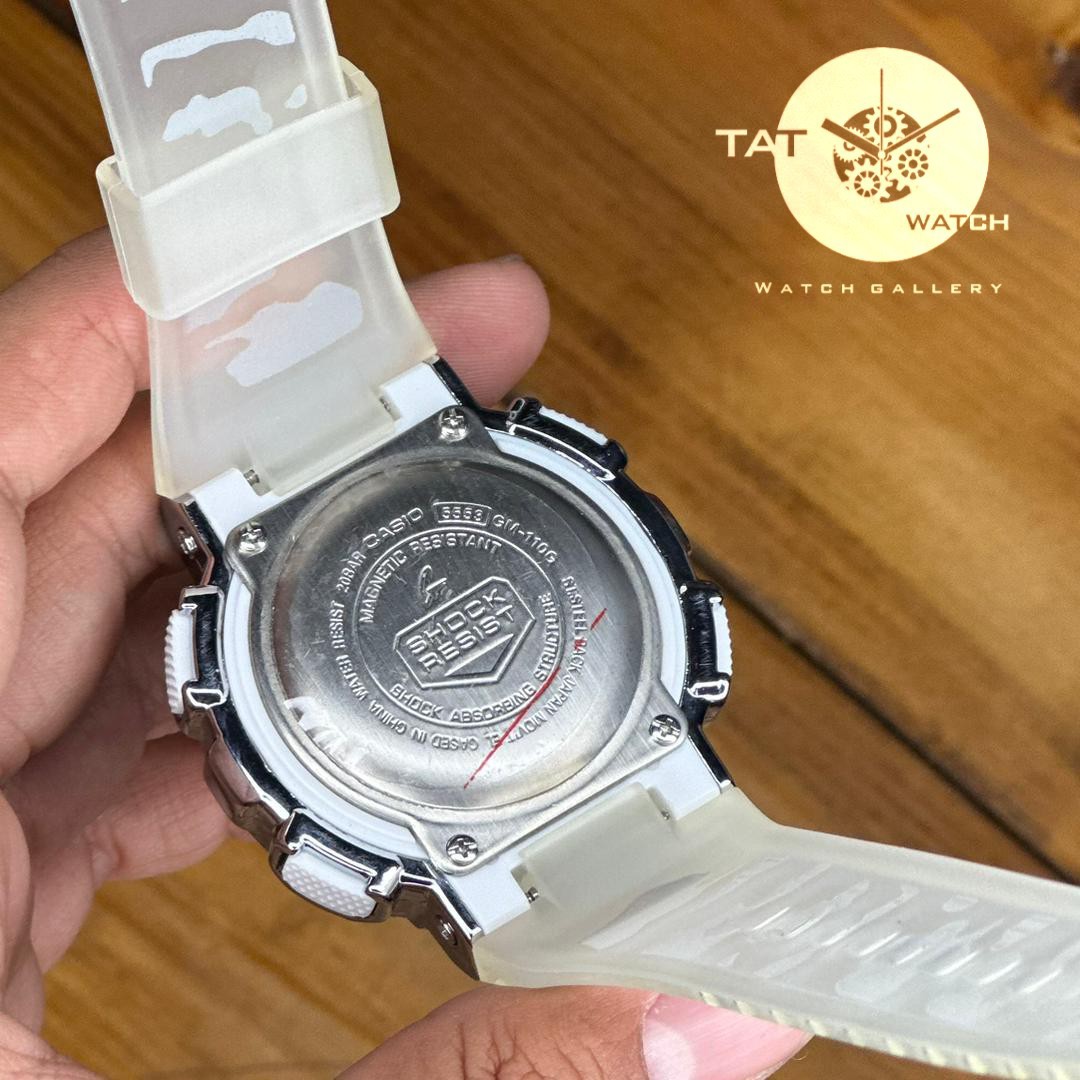 ساعت مچی جی شاک مردانه GM110 قاب فلزی بند چریکی موتور ژاپن یکسال گارانتی جعبه ارسال رایگان G-Shock