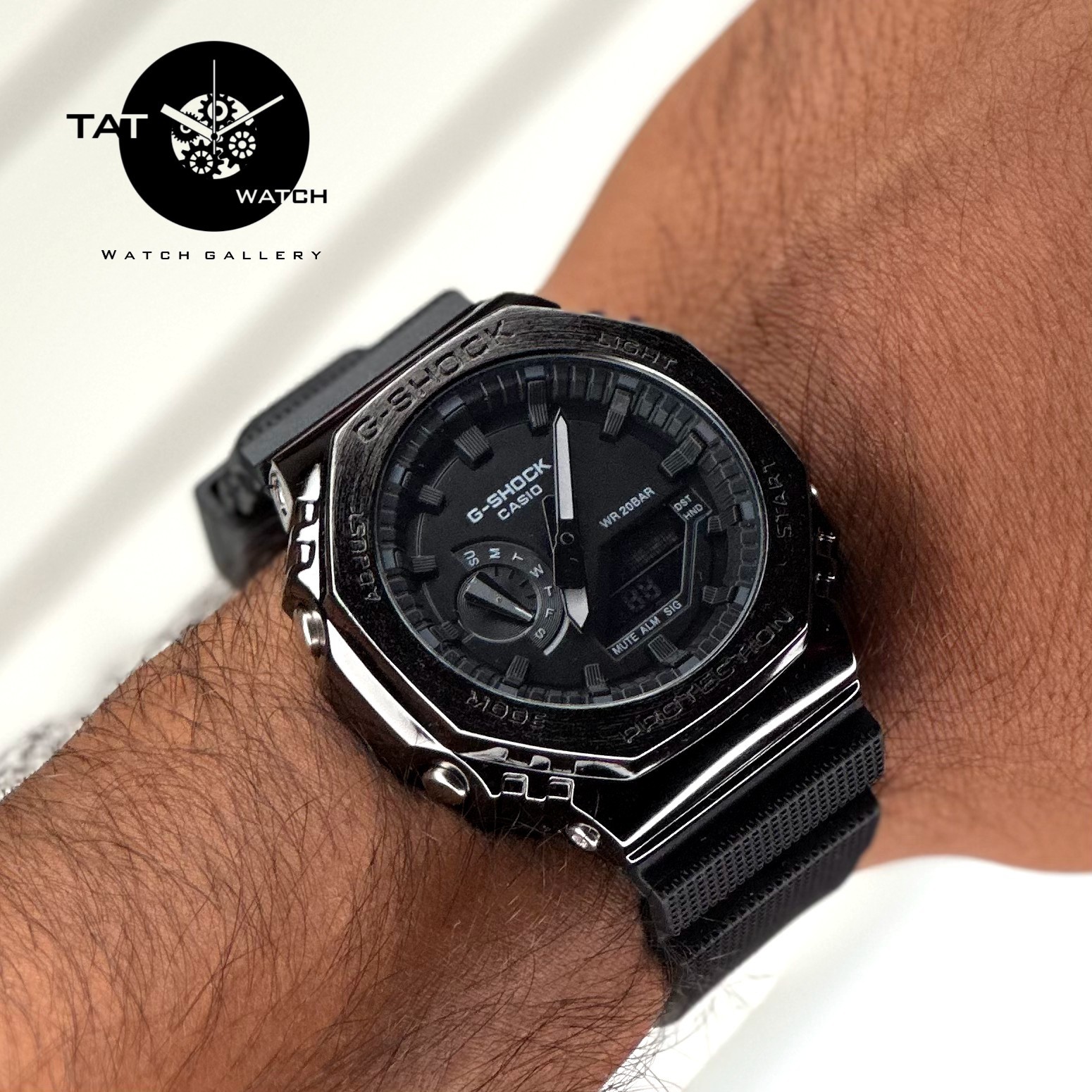 ساعت مردانه جی شاک GM2100 قاب فلزی موتور ژاپن باگارانتی جعبه اصلی کاسیو ارسال رایگان G-Shock ساعت مچی