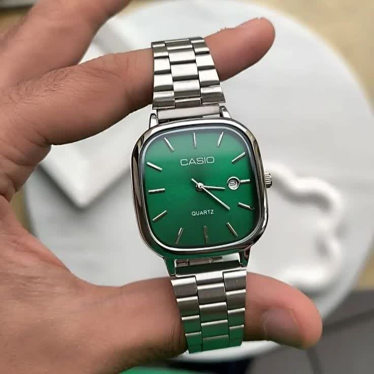 ساعت مچی مردانه کاسیو اولدمانی مربعی casio vintage با جعبه و ارسال رایگان