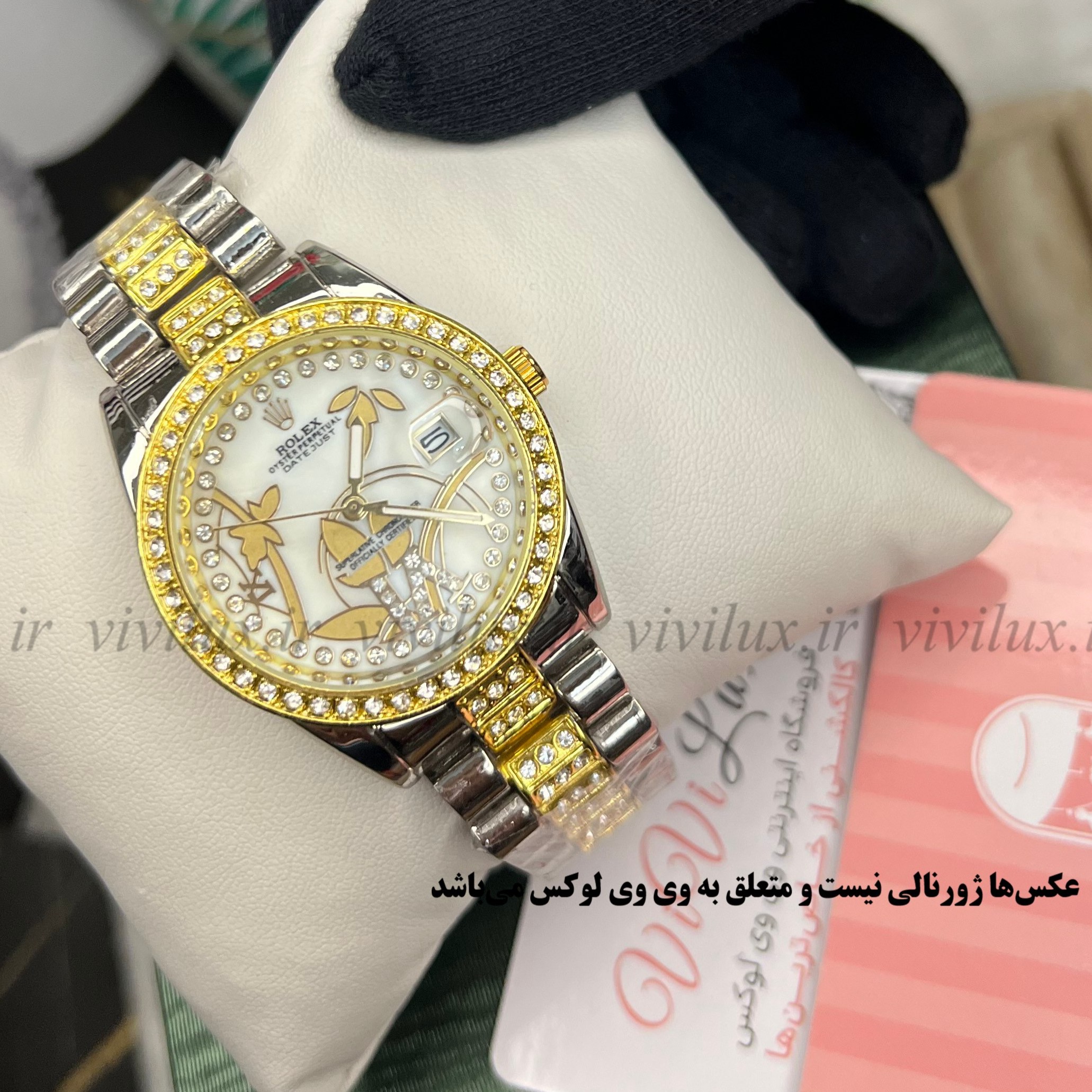 ساعت زنانه رولکس نگین دار قفل اصلی لوکس