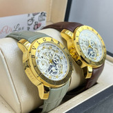 ساعت چهار موتوره بولگاری BVLGARI بند چرم کیفیت عالی AAA کد 02