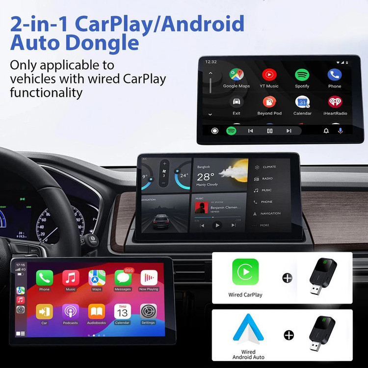 کارپلی و اندروید اتو مدل k2 2in1 Carplay/Android Auto