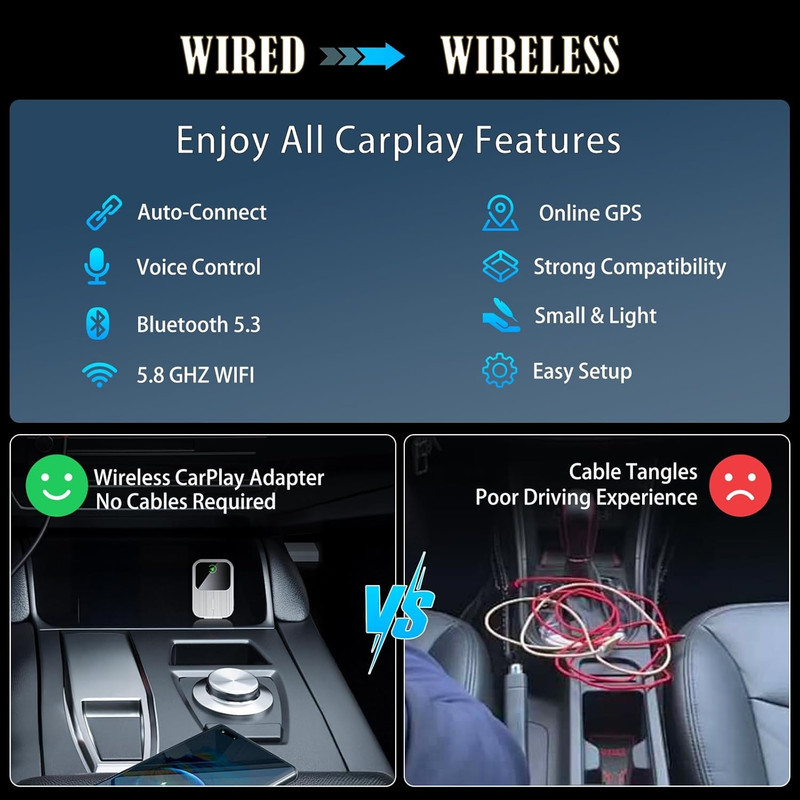 کارپلی و اندروید اتو مدل k2 2in1 Carplay/Android Auto