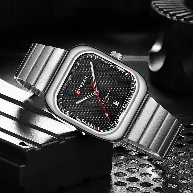 ساعت مچی عقربهای مردانه کوارتز مدل بند ریلی کلاسیک کد 03