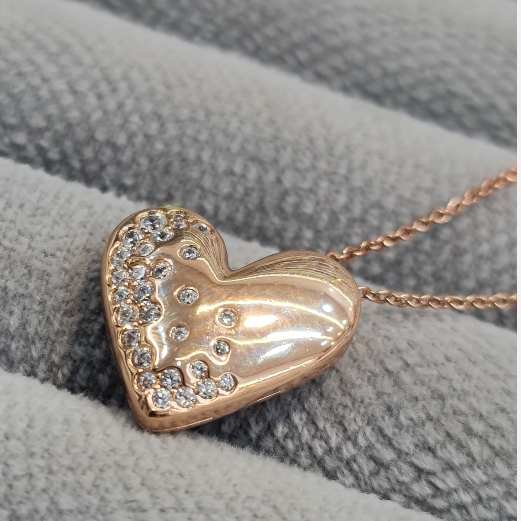 گردنبند قلبی ژوپینگ نگین دار اصلی