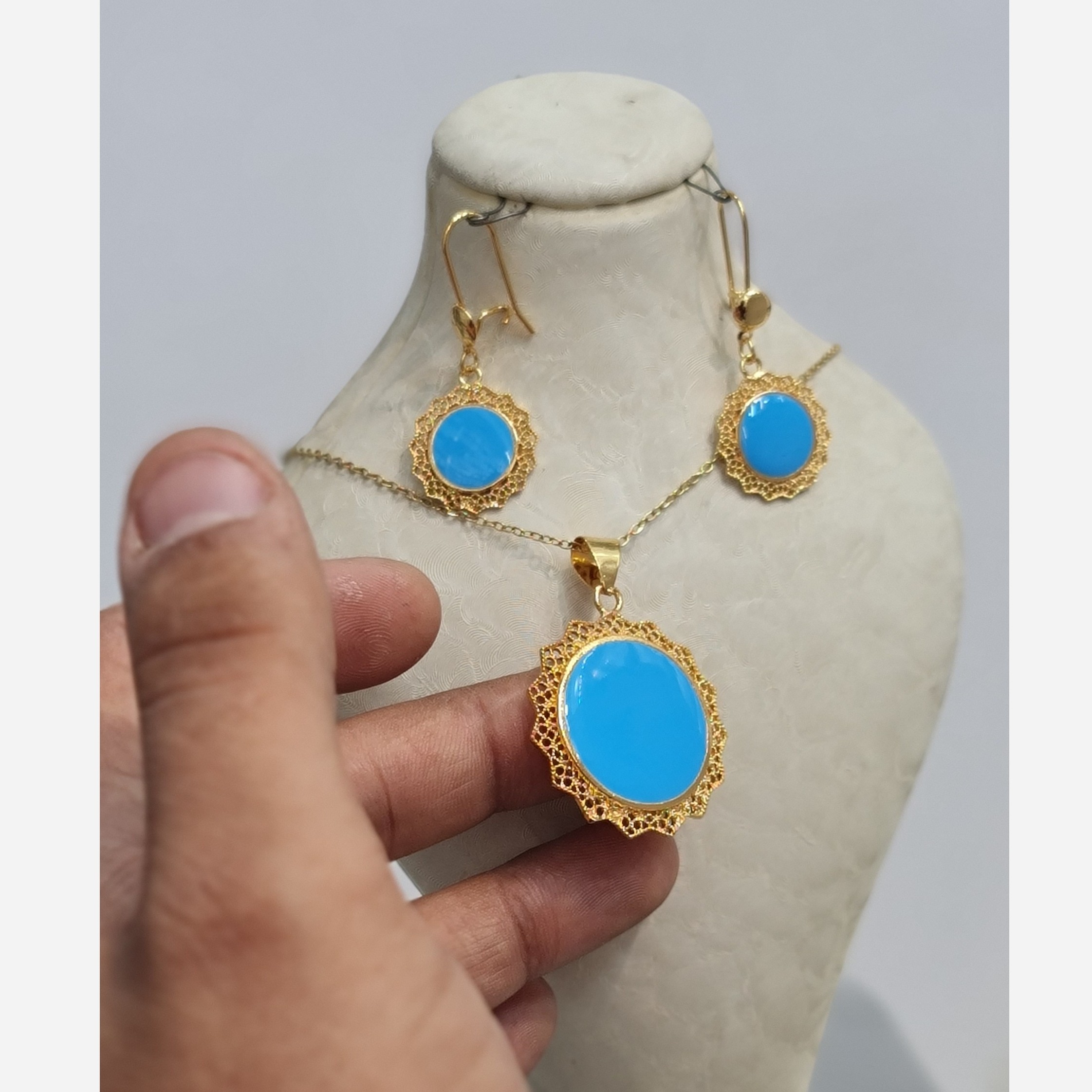 نیم ست زنانه فیروزه ای طرح اصلی