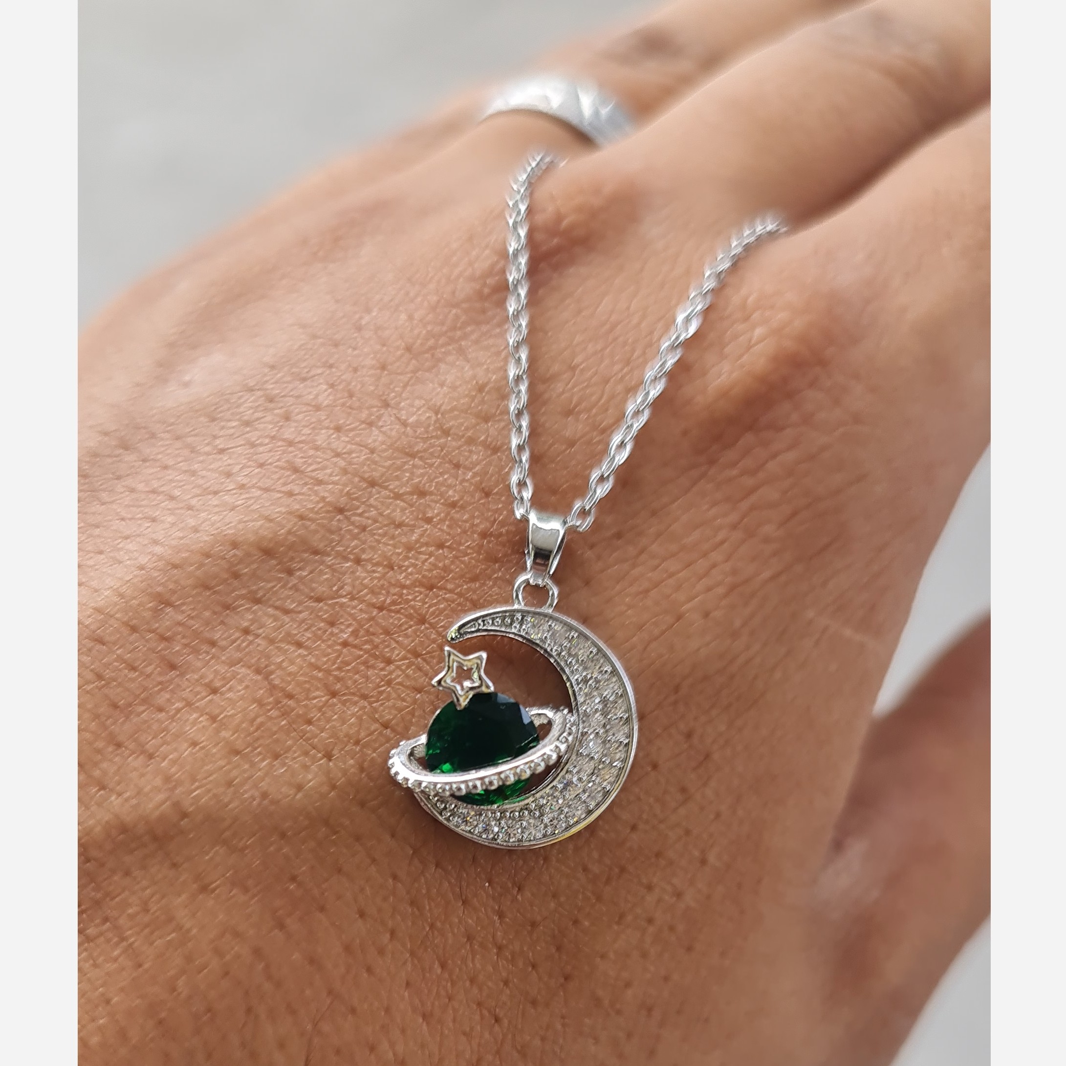 گردنبند ماه و ستاره استیل
