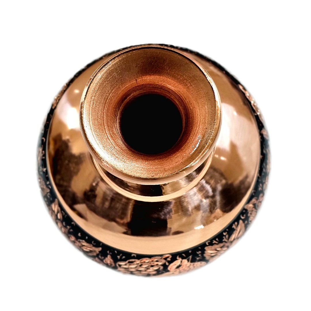 گلدان مسی الماس تراش مدل اناری ارتفاع 15