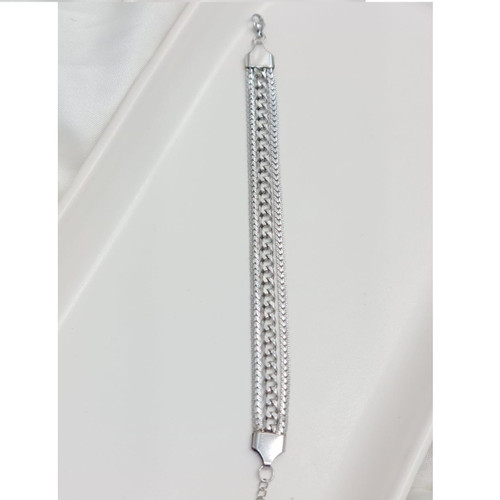 دستبند زنانه سه لاین کارتیر Cartier رنگ نقره ای آبکاری نقره ضد حساسیت رنگ ثابت کد zgg