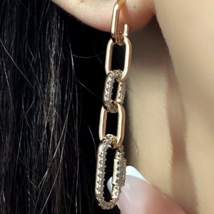 گوشواره زنانه ژوپینگ حلقه ای طرح هفتی سوزنی نگین کاری شده رنگ کاملا ثابت کد sm (پس کرایه)