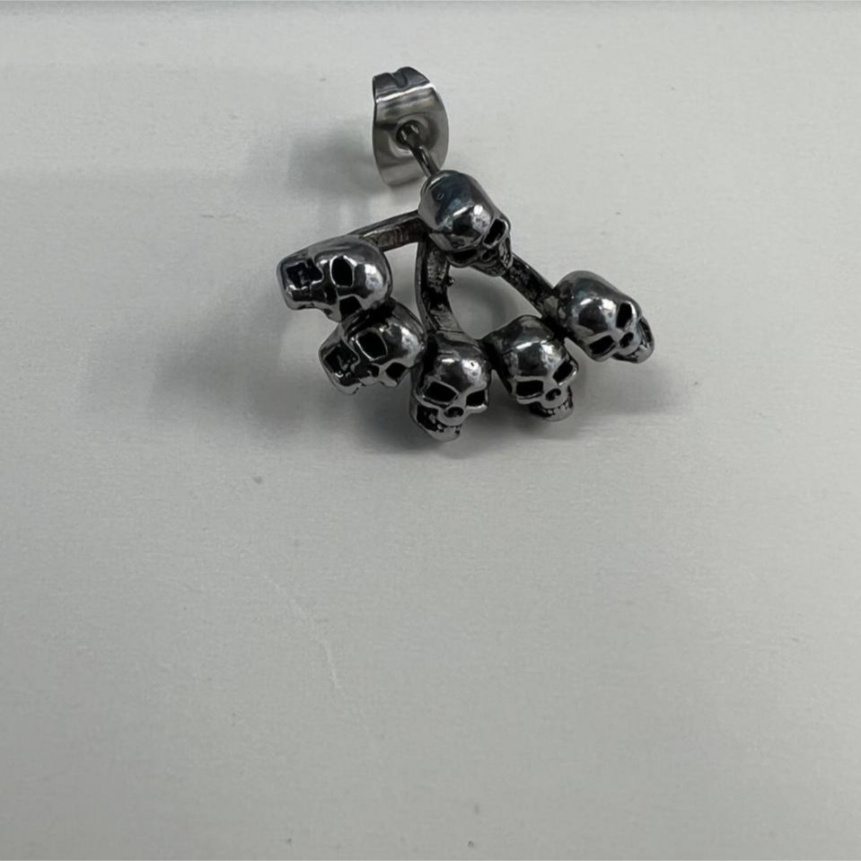 گوشواره استیل طرح جمجمه رنگ ثابت کد sf (پس کرایه)