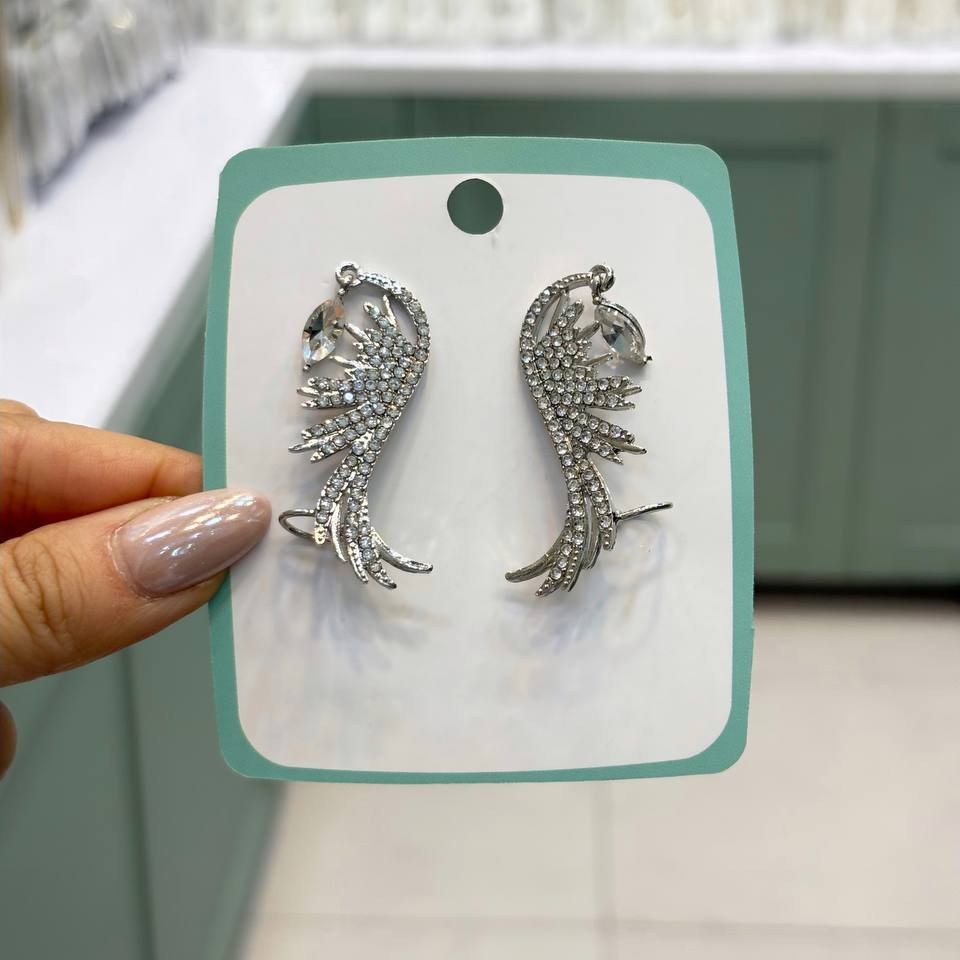 گوشواره ایرکاف نگین جواهری طرح تاج رنگ کاملا ثابت کد gy (پس کرایه)