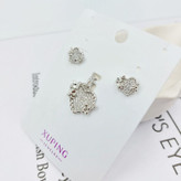 نیم ست گردنبند و گوشواره زنانه ژوپینگ طرح قلب و گل نگین رنگ کاملا ثابت کد mp (پس کرایه)