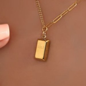 گردنبند و آویز استیل جواهری زنانه طرح گلد GOLD تنوع طرح طرح رنگ کاملا ثابت کد mp (پس کرایه)