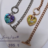 دستبند استیل زنجیری طرح قلب سواروسکی رنگ ثابت کد vn (پس کرایه)