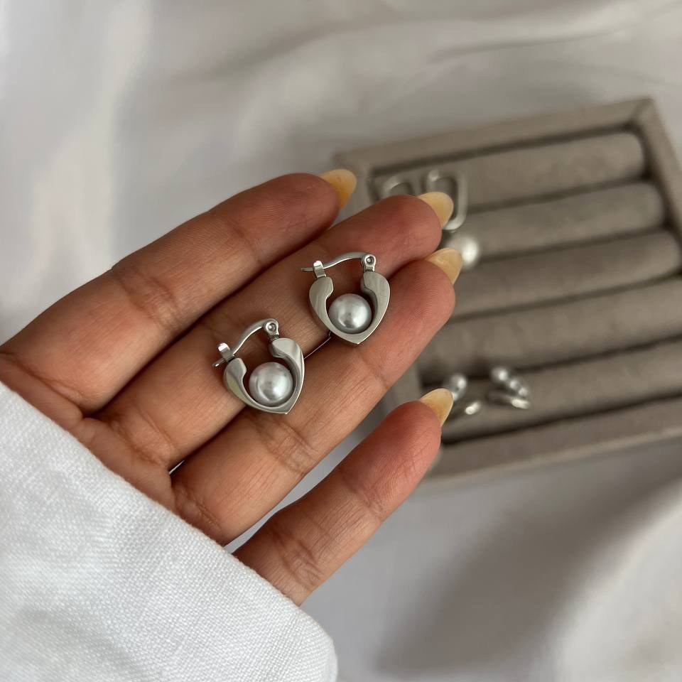 گوشواره استیل زنانه طرح نگین مربع آویز حلقه ای تنوع طرح رنگ ثابت کد tj (پس کرایه)