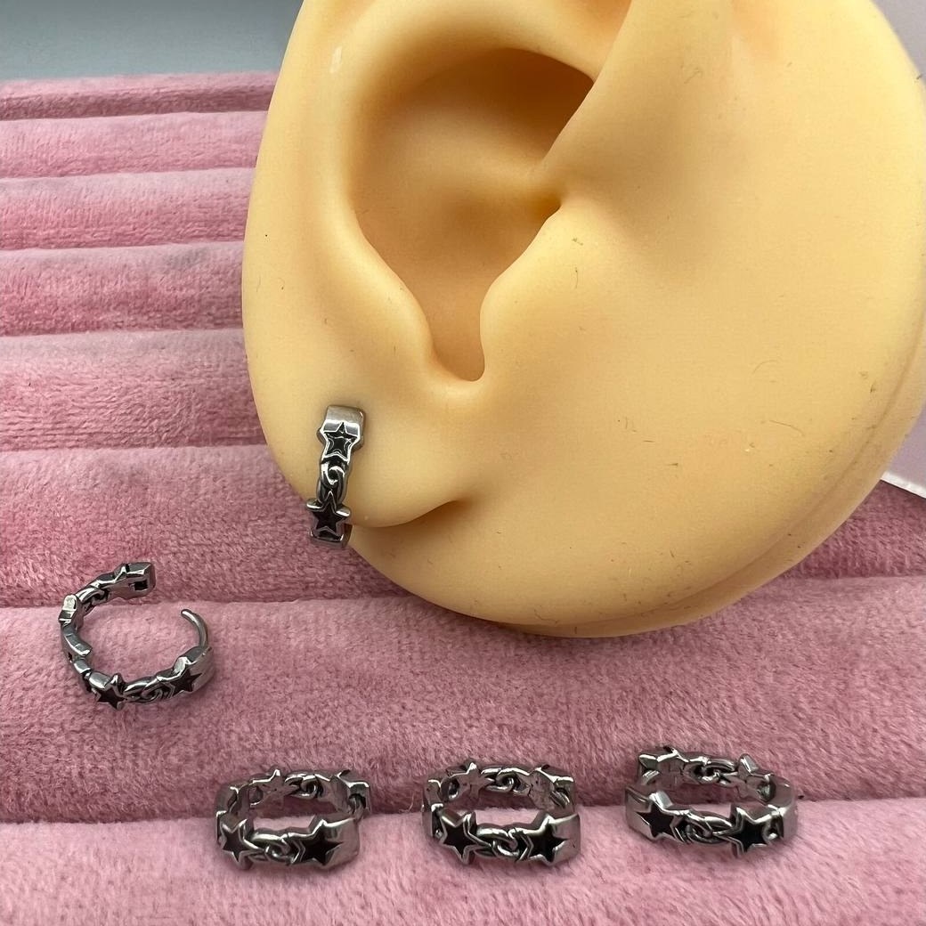 گوشواره استیل زنانه طرح اسپرت حلقه ای تنوع طرح رنگ ثابت و ضد حساسیت کد sf (پس کرایه)