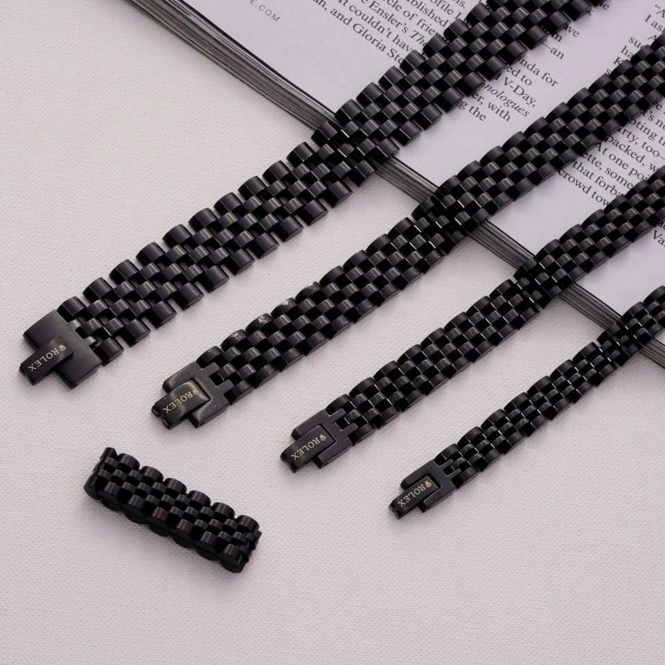 نیم ست دستبند و انگشتر مردانه طرح رولکس Rolex رنگ ثابت کد mp (پس کرایه)