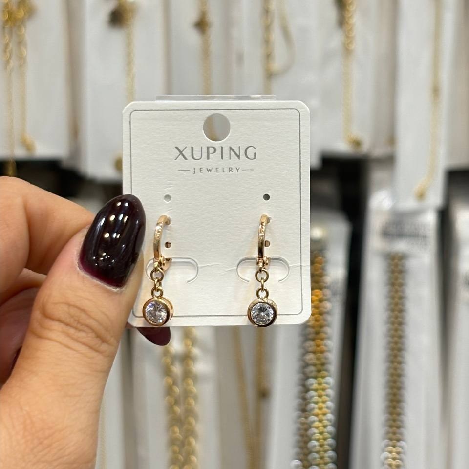گوشواره ژوپینگ XUPING زنانه طرح آویز نگین رنگ ثابت کد gy (پس کرایه)