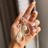 گوشواره طرح جواهری طرح تنیسی مربع نگین تنوع طرح رنگ ثابت کد sm (پس کرایه)