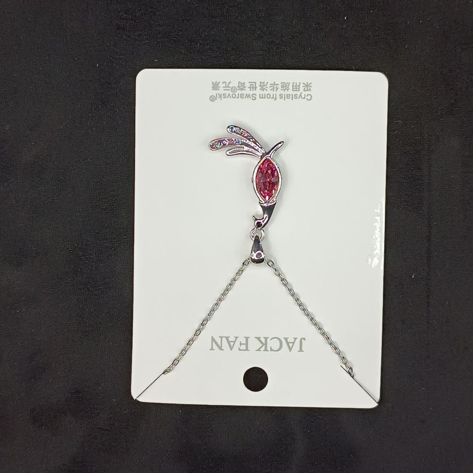 گردنبند و آویز پلاک زنانه نگین سواروسکی طرح کلید قلبی نگین تنوع طرح رنگ ثابت کد vn (پس کرایه)
