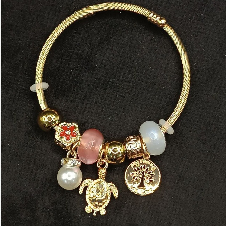 دستبند زنانه طرح پاندورا آویز دار تنوع طرح رنگ ثابت کد vn (پس کرایه)
