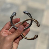 دستبند النگویی و بنگل استیل مردانه طرح مونترال پیچی مکوین نگین رنگ ثابت کد gy (پس کرایه)