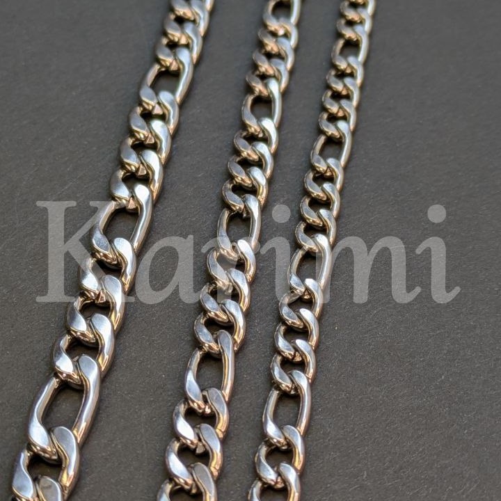 گردنبند و زنجیر استیل مردانه طرح فیگارو طلایی و نقره ای رنگ ثابت کد sh