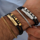دستبند چرمی قفل استیل بولگاری Bulgari سه لاین در تنوع طرح کیفیت چرم عالی رنگ ثابت کد mp