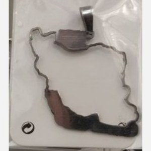 گردنبند و آویز پلاک استیل طرح نقشه ایران تنوع طرح رنگ ثابت کد as