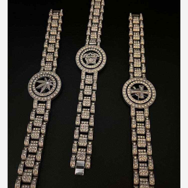 دستبند اسپینری فول نگین چیین طرح ورساچ versace رنگ ثابت در تنوع طرح کد ki